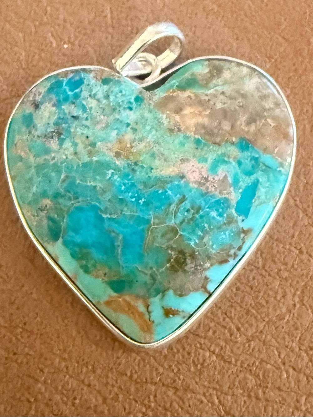 Kingman Turquoise Large Heart Pendant
